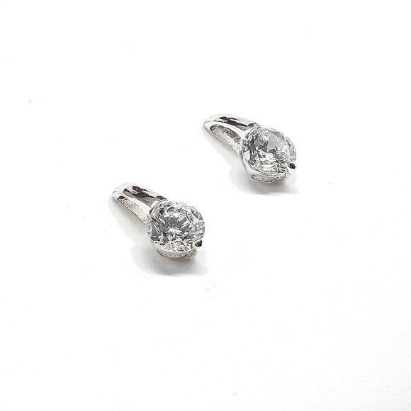 Stud Earrings Short Drop Style Sterling Silver Earrings - Picture 2 of 6